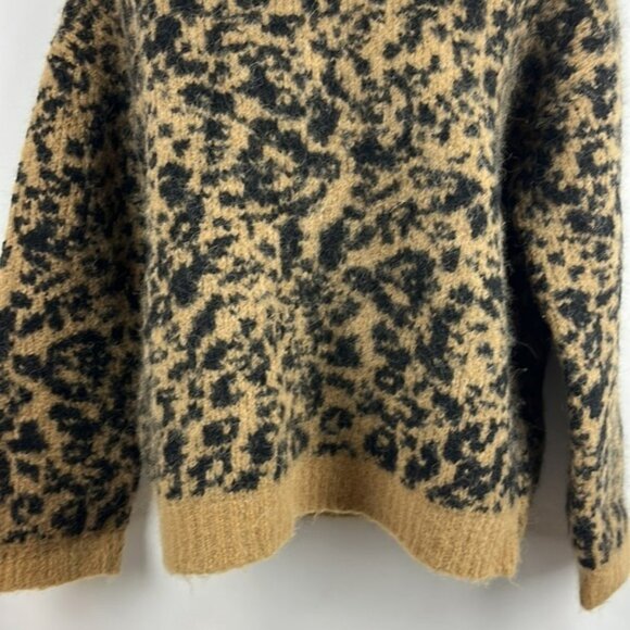 Madewell Crewneck Pullover Boxy Leopard Print Alpaca and Wool Sweater Size XS - Picture 7 of 12